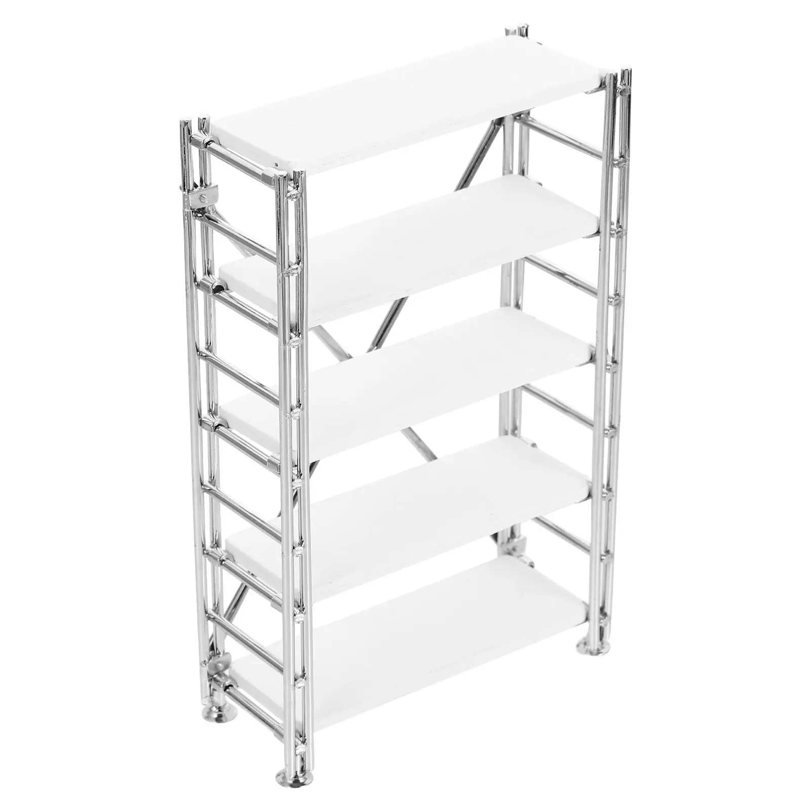 

Miniature Alloy Bookshelf Simulation Rack Mini House Furniture Delicate Decorative Tiny Shelf for Miniature House