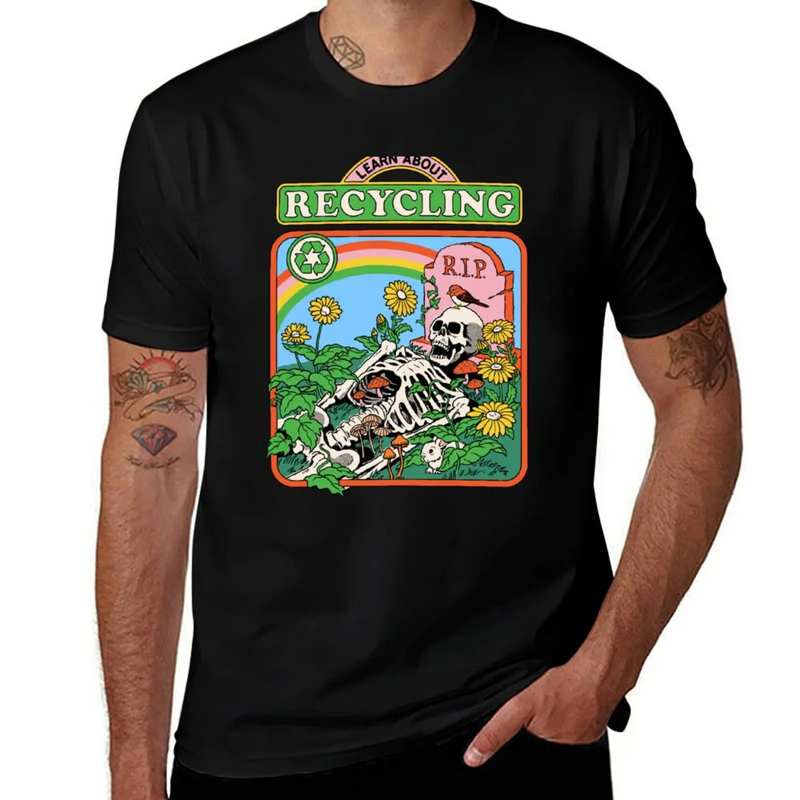 Learn About Recycling T-Shirt Simple Casual Short Sleeve Tee T-Shirt