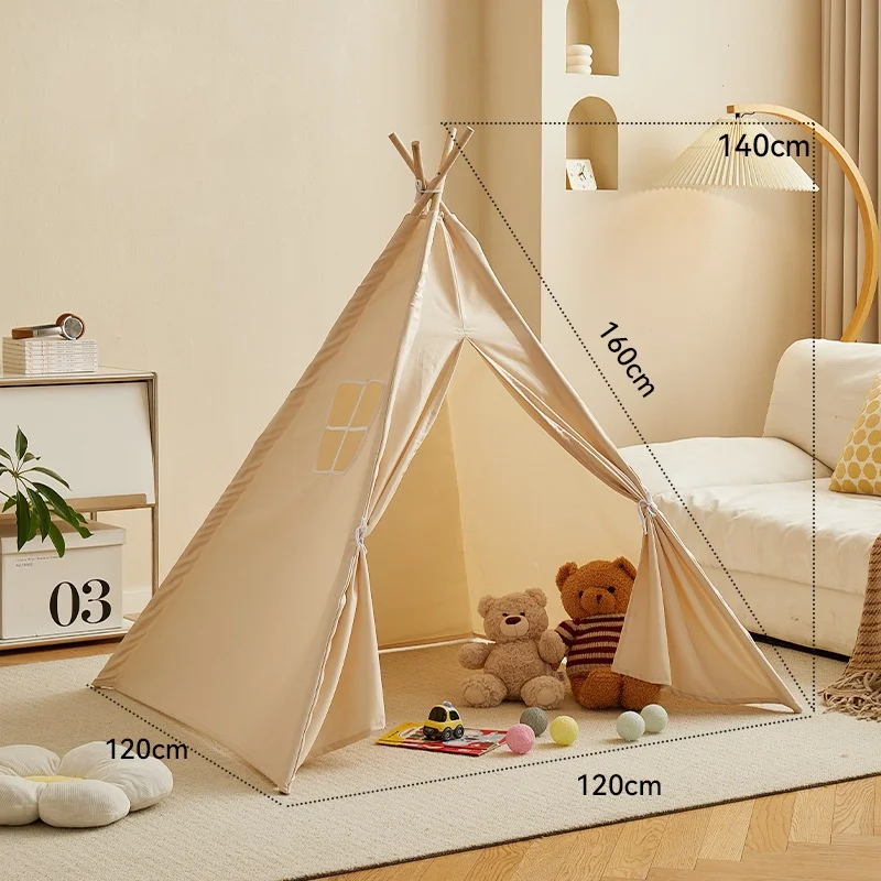 Tente de jeu indienne en toile de coton pour enfants, Tipi, maison de jeu Portable, Wigwam, petite Tipi de plage, décoration de chambre