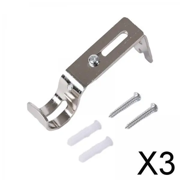 2xCurtain Rod Bracket for 1inch Drapes Rod Adjustable Universal Heavy Duty Curtain Rod Holder Easy to Install for Hotel Bedroom