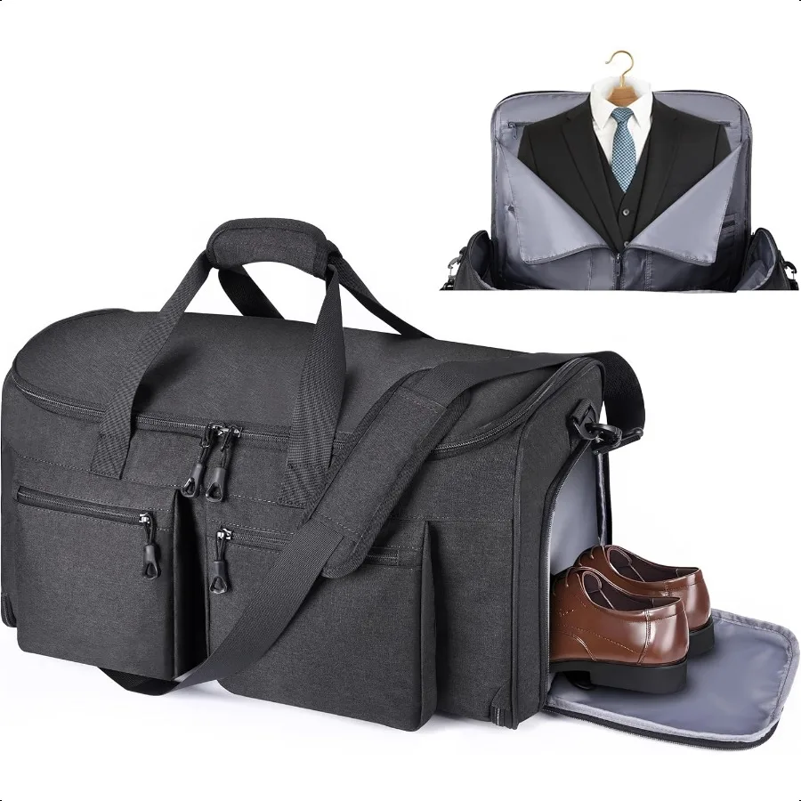 

Convertible Duffle Bags for Travel Carry On Suit Duffle Bags with Shoulder Strap 2 in 1 Hanging Garment Duffle Bag for Men Wome