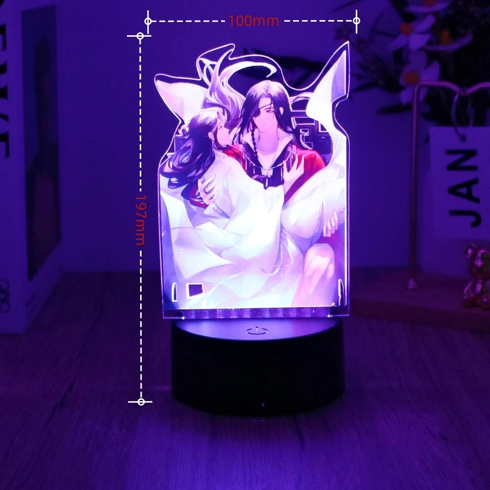 Tian Guan Ci Fu 3D Lamp Anime Figures LED Night Light Smart Touch Room Bedroom Decor Atmosphere Lamps Birthday Christmas Gifts