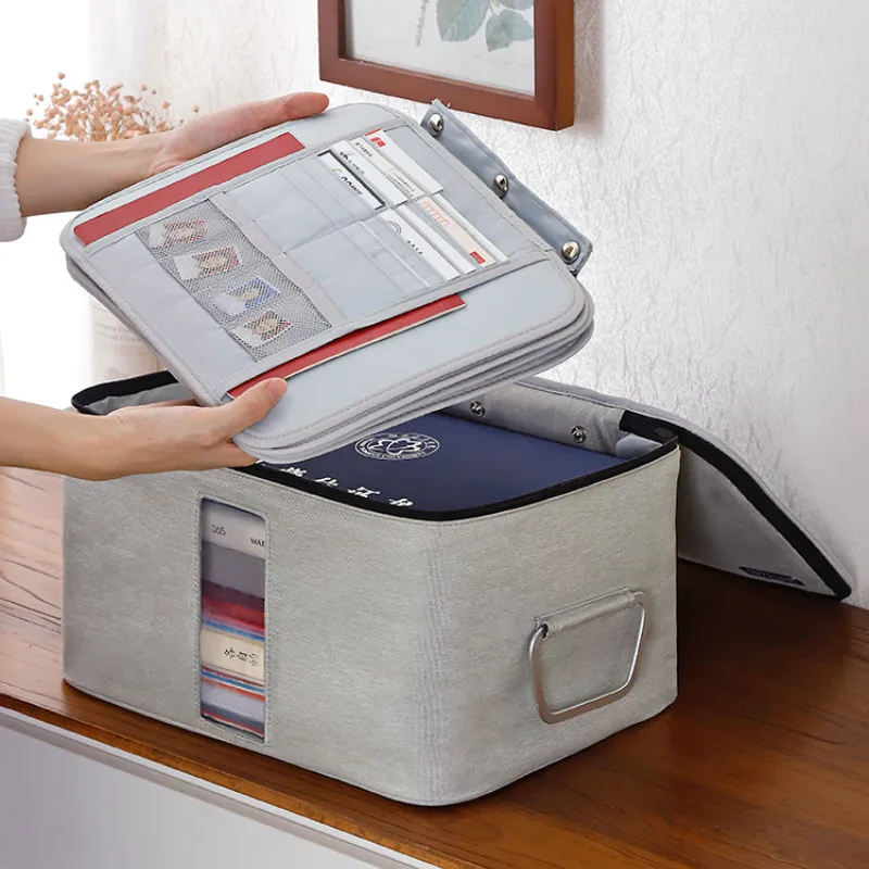 Zipper Document Storage Bag Large Clothes Luggage Compression Lock Reclosable Handbag Portable Travel Home Organization
