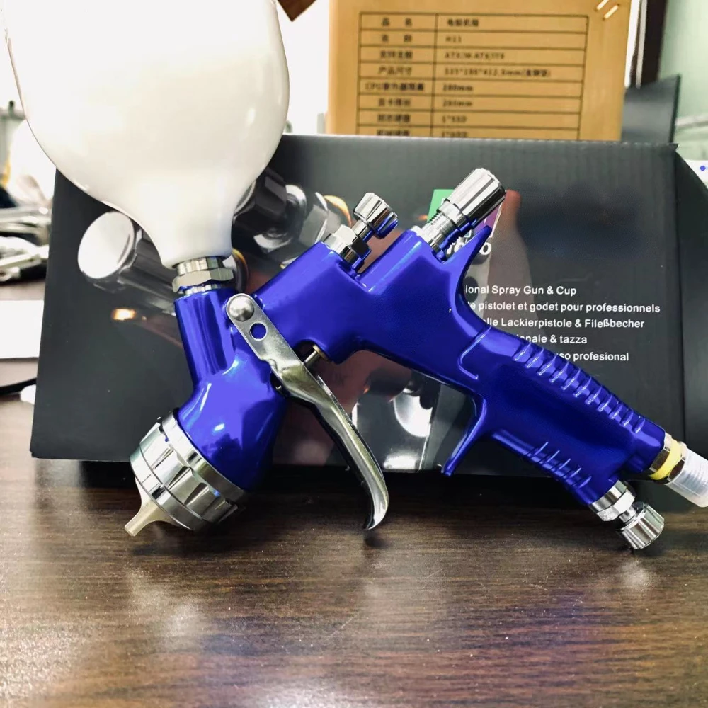Imagem -02 - Tpaitls-pistola Automóvel Azul Aerógrafo de ar Bico 13 mm