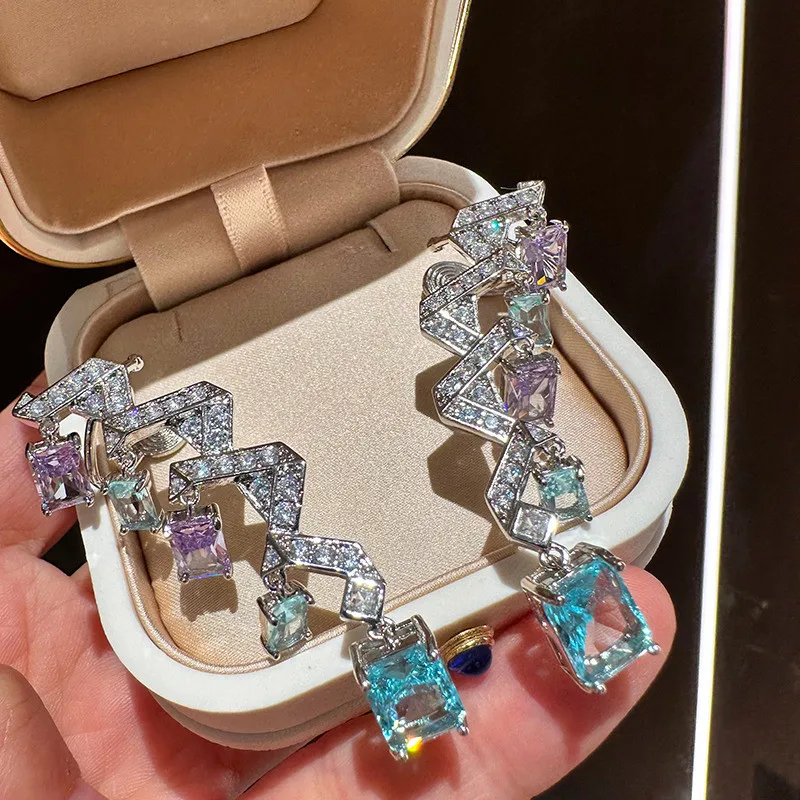 

Новые модные роскошные серьги с бахромой и цирконом в виде цветка с жемчугом