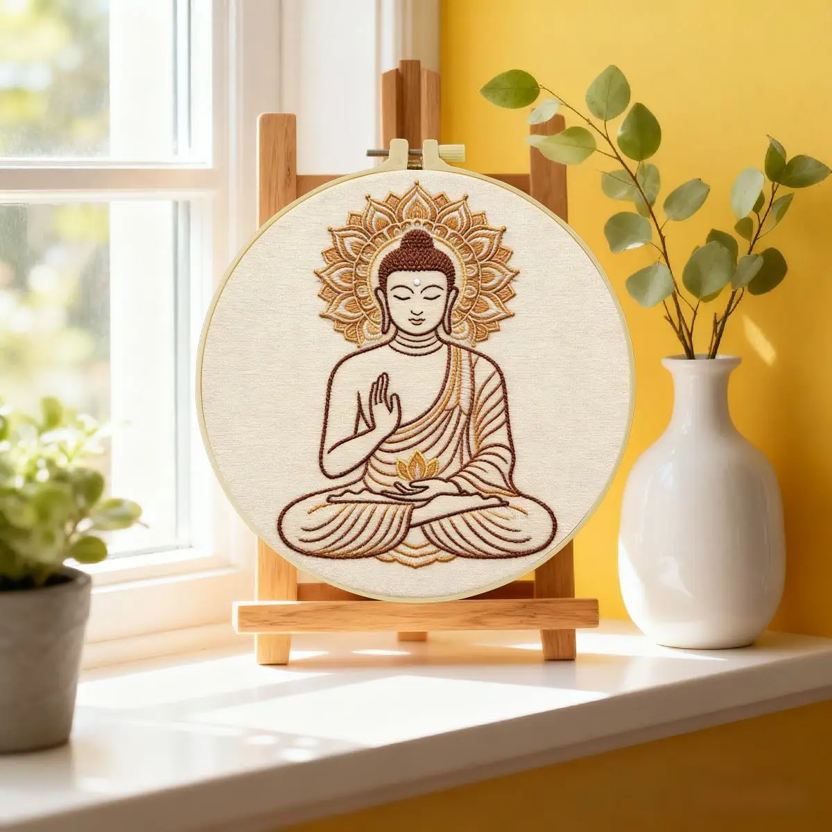 1 Stück 20X20CM/15X15CM 7,87/6,3 Zoll Buddha-Stickerei-Starter-Kit DIY-Kit DIY-Stickerei-Set Handarbeiten Nadelkunst – Detail 4