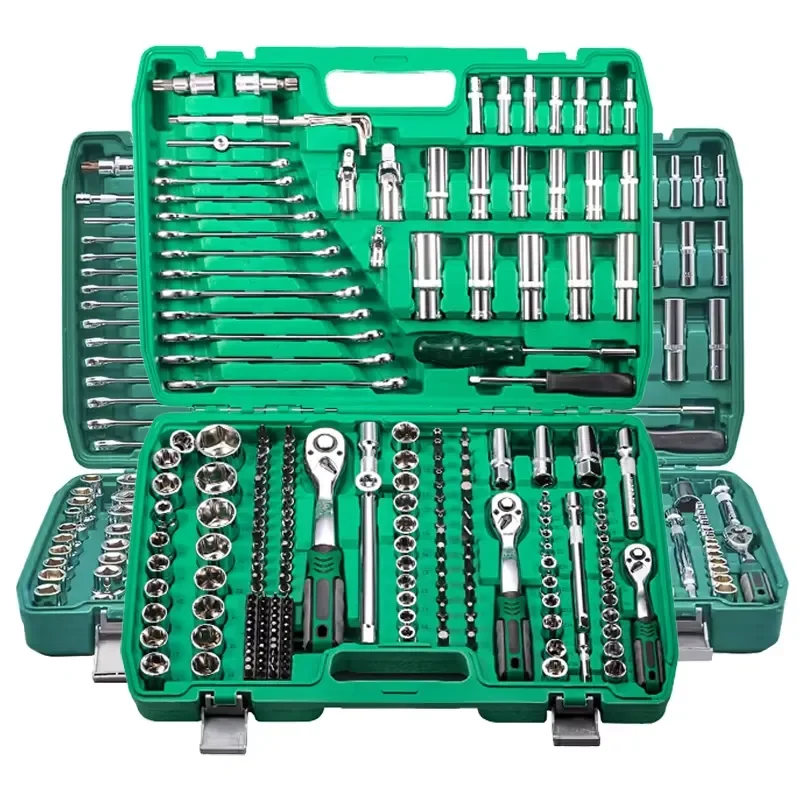 Used for 216 Piece Auto Repair Tool Set Steel Socket Wrench Manual 24T Ratchet Wrench Combination Toolbox