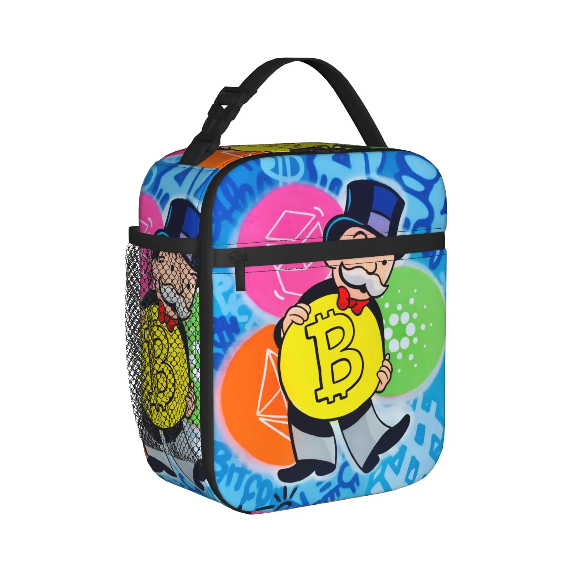 Alec Monopolys Insulated Lunch Bags for Men Women  Food Container Bags Portable Thermal Cooler Bento Box For Picnic