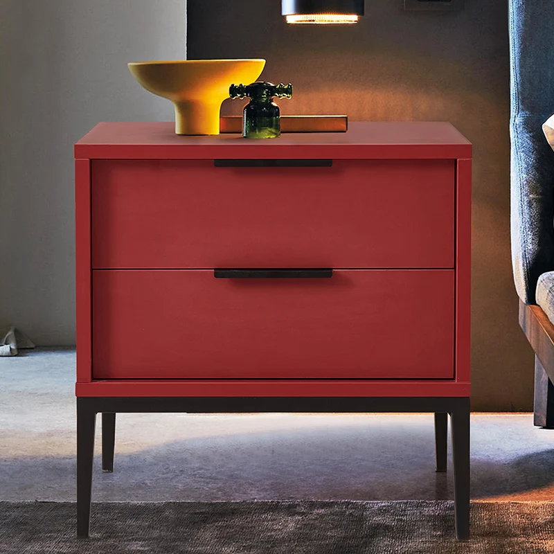 Nordic minimalist bedside table, simple modern bedroom bedside storage drawer cabinet, second chest cabinet, Italian high-footed