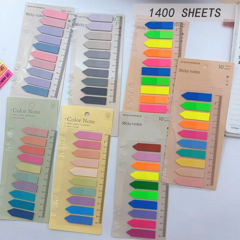 KindFuny 1400 Sheets Stationery Bookmark Planner Stickers Self Adhesive Loose-leaf Memo Pad Page Markers Paper Posted It