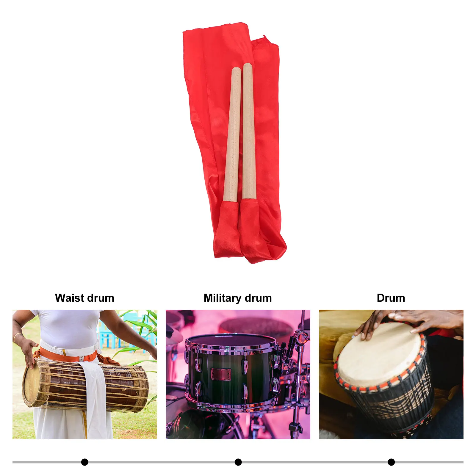 

Waist Drum Stick Wood Drumsticks Percussion Mallets Music Accessories Lightweight Durable Wooden Drumstick Set Performance Stage