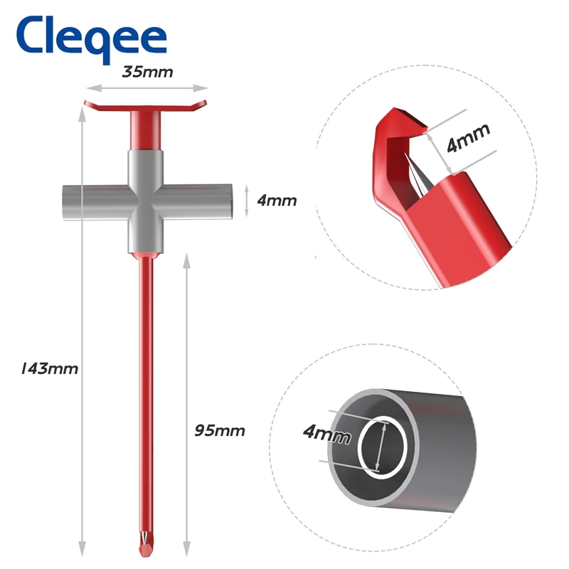 Cleqee P5010 2PCS Insulated Test Hook Clip Non-Destructive Puncture Probe Built-in Spring Compatiable with 4mm Banana Plug