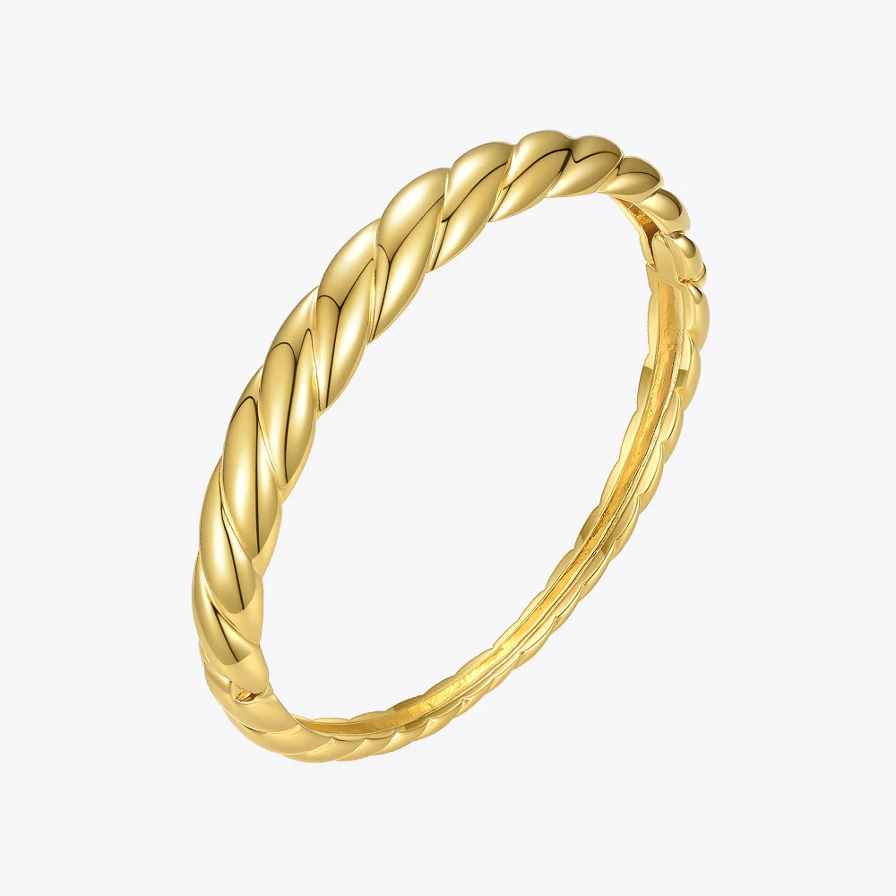 ENFASHION Shiny Twist Bangles For Women Gold Color Elegant Bracelets Femme 2020 Fashion Jewelry Christmas Pulseras Mujer B202185