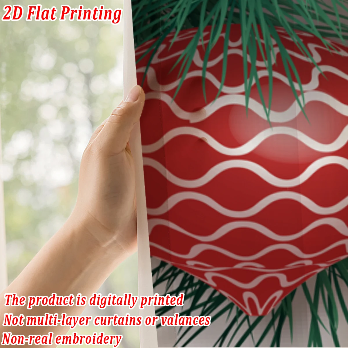 عيد الميلاد طباعة مسطحة المطبخ شير الستار مع عيد ميلاد سعيد الكرة كوز الصنوبر فرع الصنوبر لعيد الميلاد ديكور المنزل الطرف