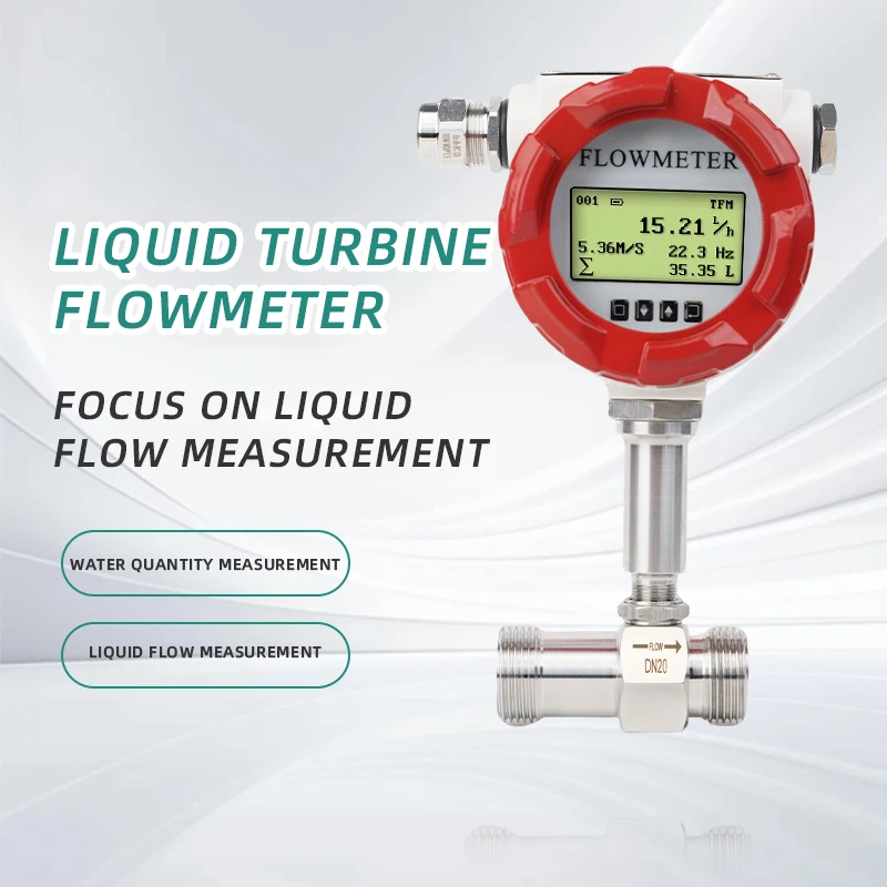 

DN4/6/10 Stainless Steel Liquid Turbine Flow Meter Sensor Pulse Signal Male Thread for & oline Flow Measurement