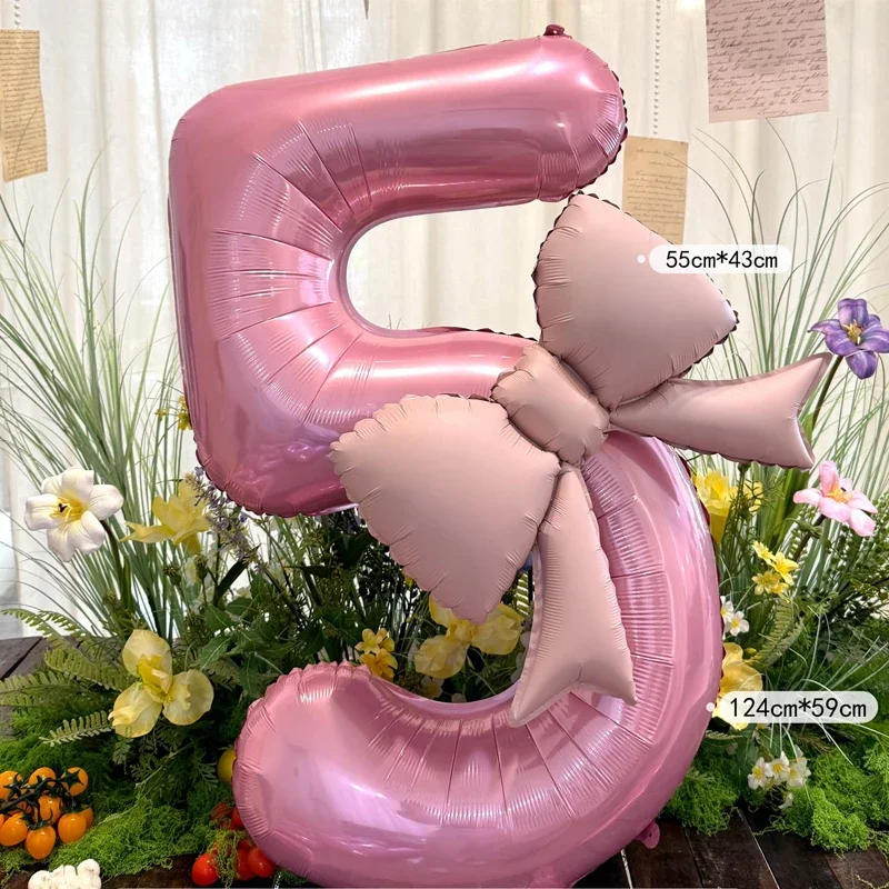 40 inch roze digitale strik boog aluminiumfolie ballonnen voor meisjes bruiloft verjaardag partij decor nummer partij foto rekwisieten aanbod