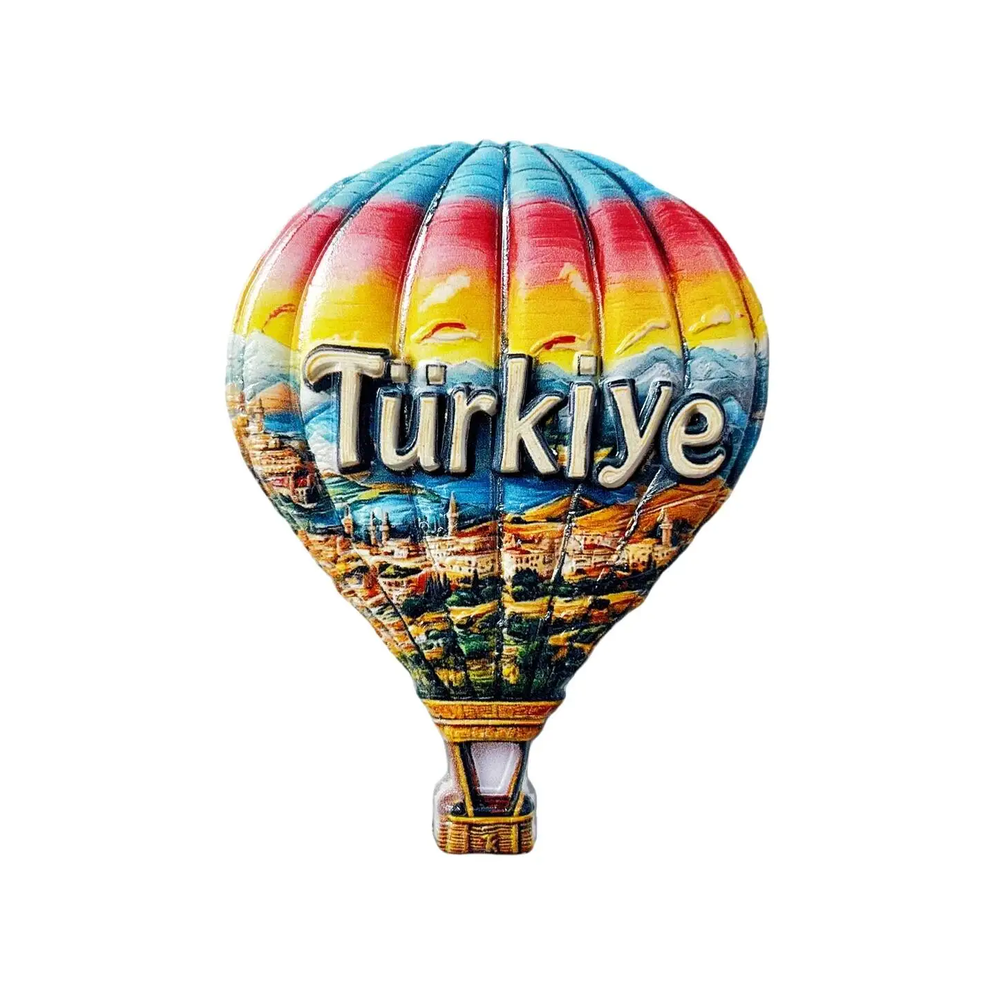 Turkish Cultural And Creative Refrigerator Magnets, Hot Air Balloon City Tourist Souvenirs, 3D Resin Home Decorations, Magnetic