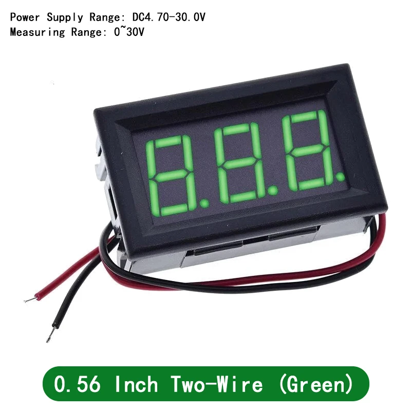 0.56 Inch Mini Red Green Blue LED Display Panel Voltage Meter Voltmeter Home Use Voltage 3 Three Digital DC 4.5V 30V 2 / 3 Wires