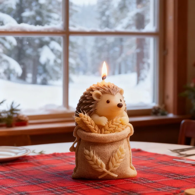 

Christmas Hedgehog Scented Candle Silicone Mold DIY Handmade Diffuser Stone Ornament Soap Molds for Candles Making Supplies