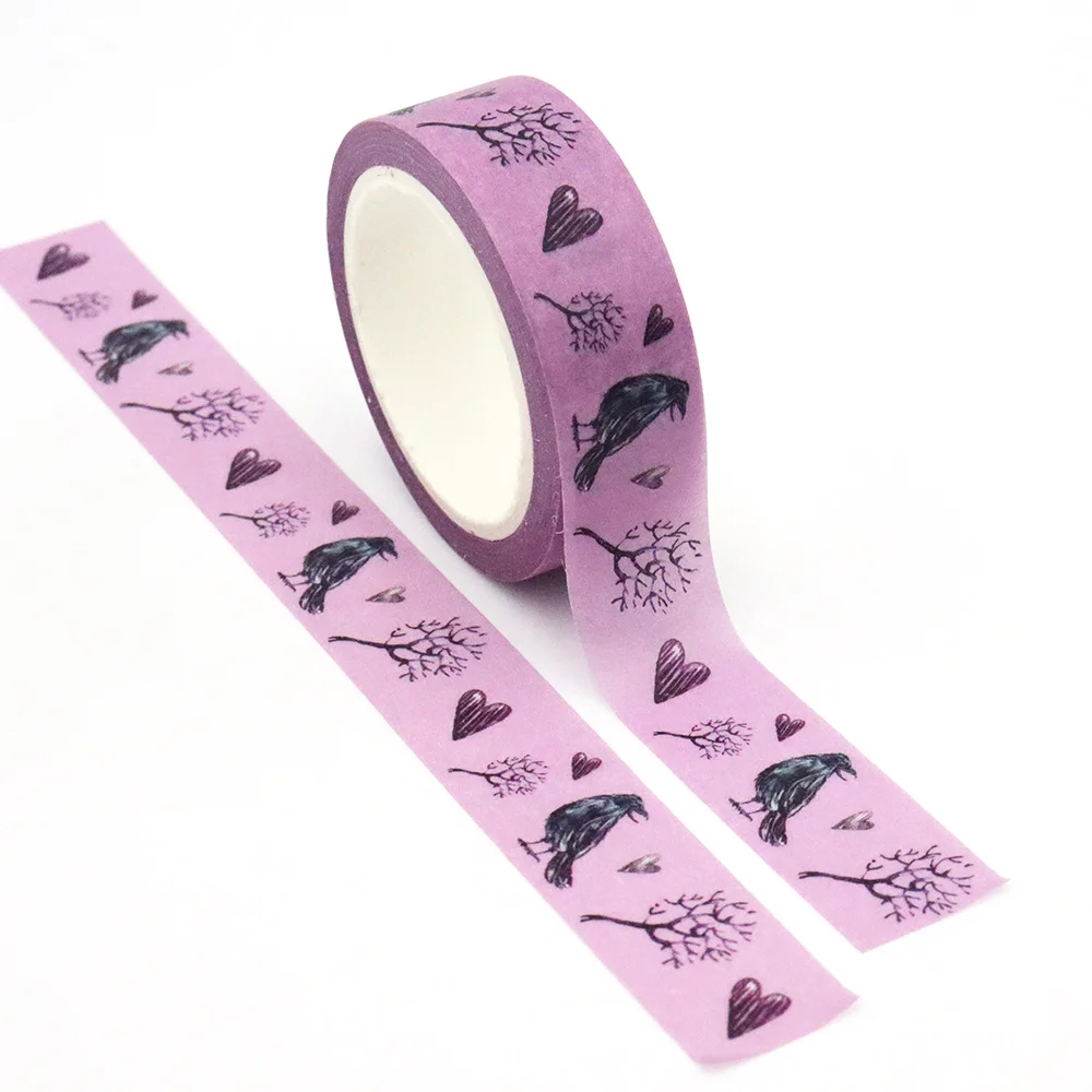 Cinta adhesiva de papel Washi para álbum de recortes de Halloween, lote de 10 unidades de 15mm x 10m