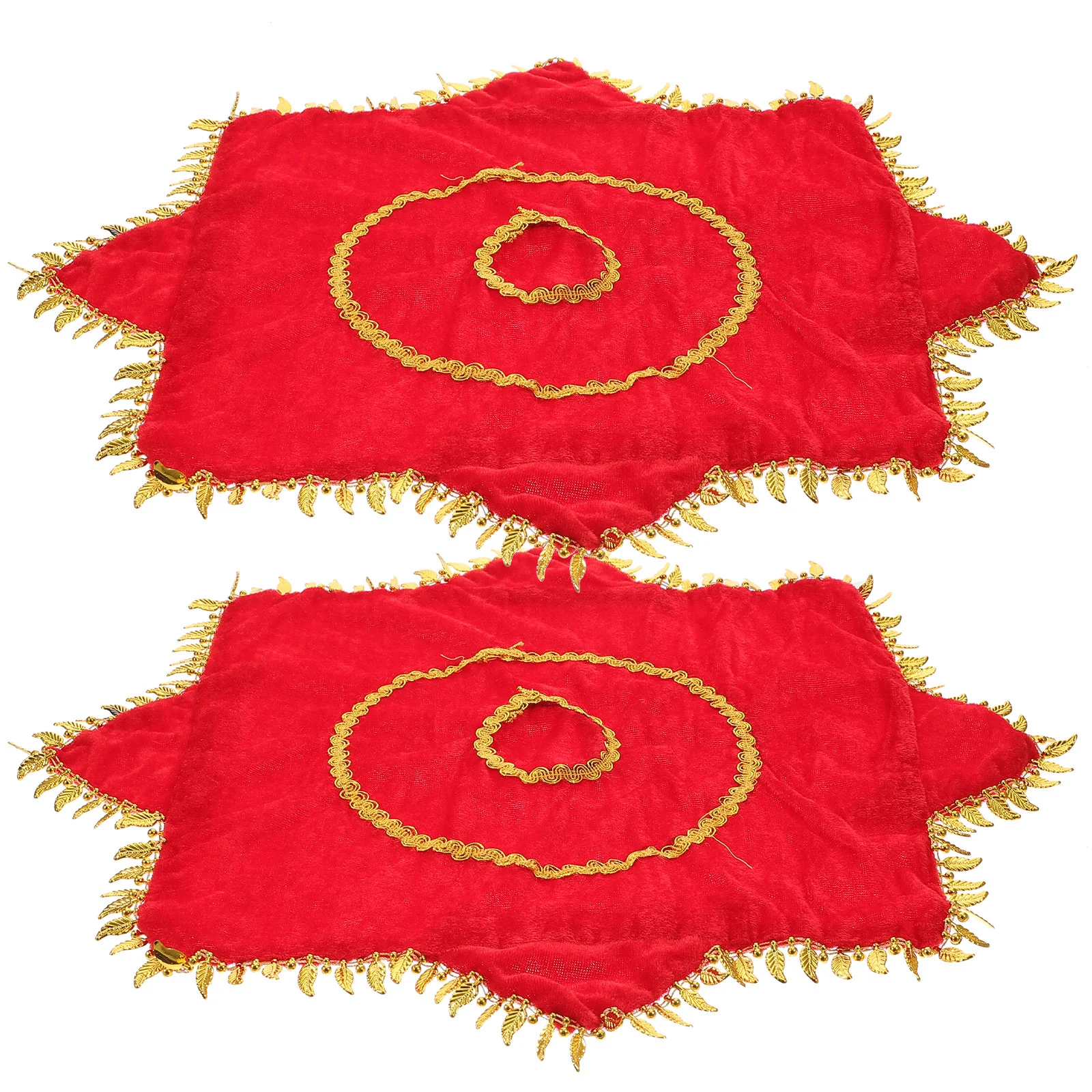 2 Pcs Swivel Handkerchief Yangko Red Chinese Style Dance Towel Fold Performance