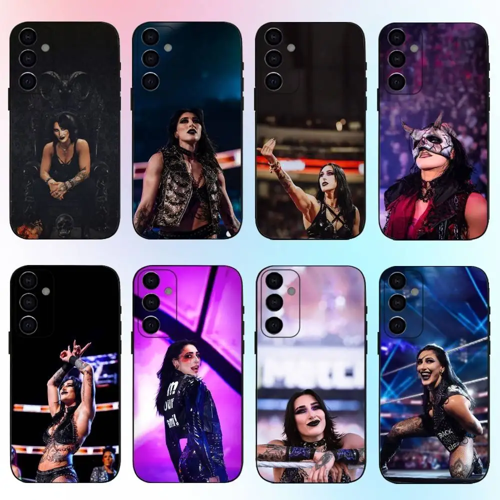 W-Wrestler R-RHEA r-Ripley coque de téléphone pour Samsung Galaxy A73,A72,A71,A70,A53,A52,A51, autres couverture noire souple
