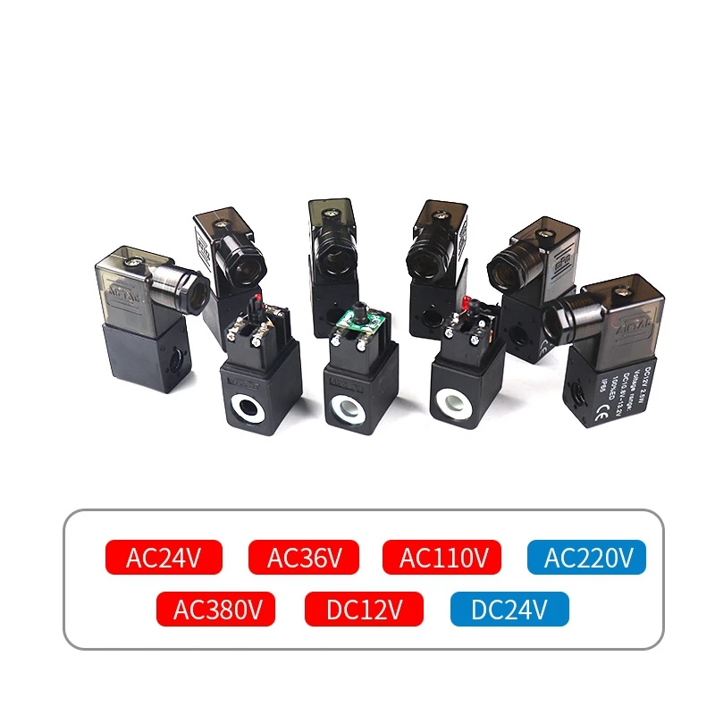 

4V210 4V310 4V410 AirTac Pneumatic Air Solenoid Valve Coil DC12V DC24V AC24V AC110V AC220V AC380V Electromagnet Junction Box PT