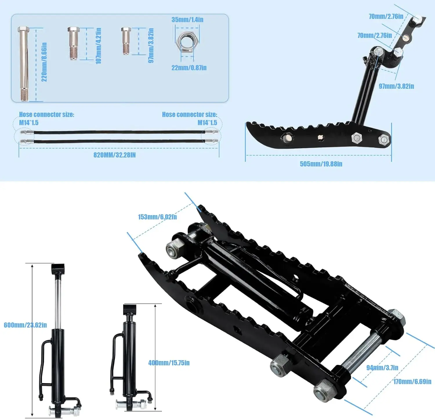 USA Stock Hydraulic Thumb Clip For Mini Excavators Small Digger Attachment