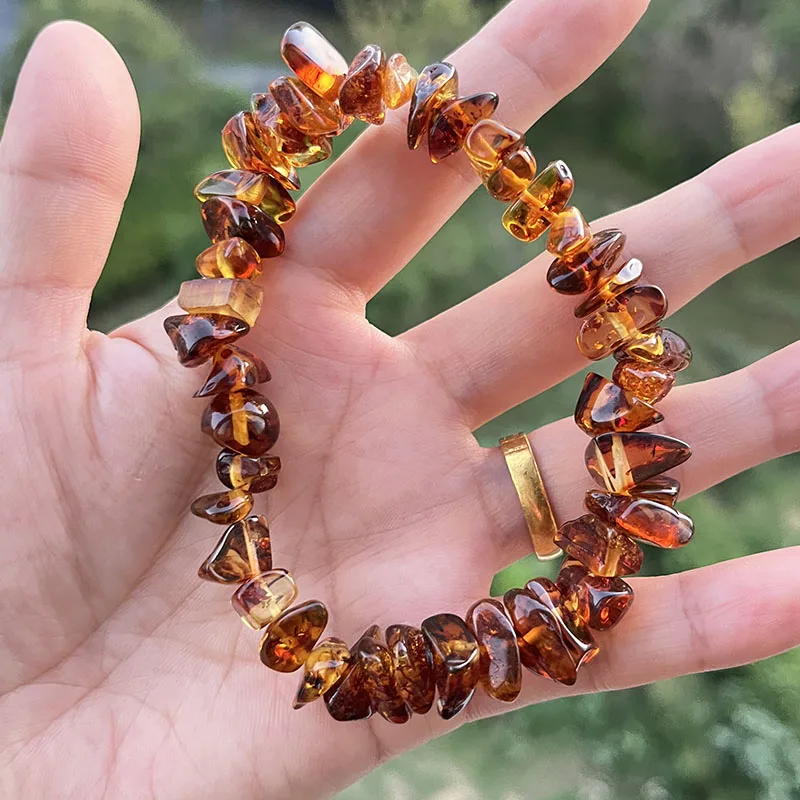 Yoowei 100% Echtes Bernstein-Armband für Unisex, Echte Schwarze Perlen, Unregelmäßiger Natürlicher Pflanzlicher Medizinischer Heilschmuck, Geschenk, Großhandel – Detail 15