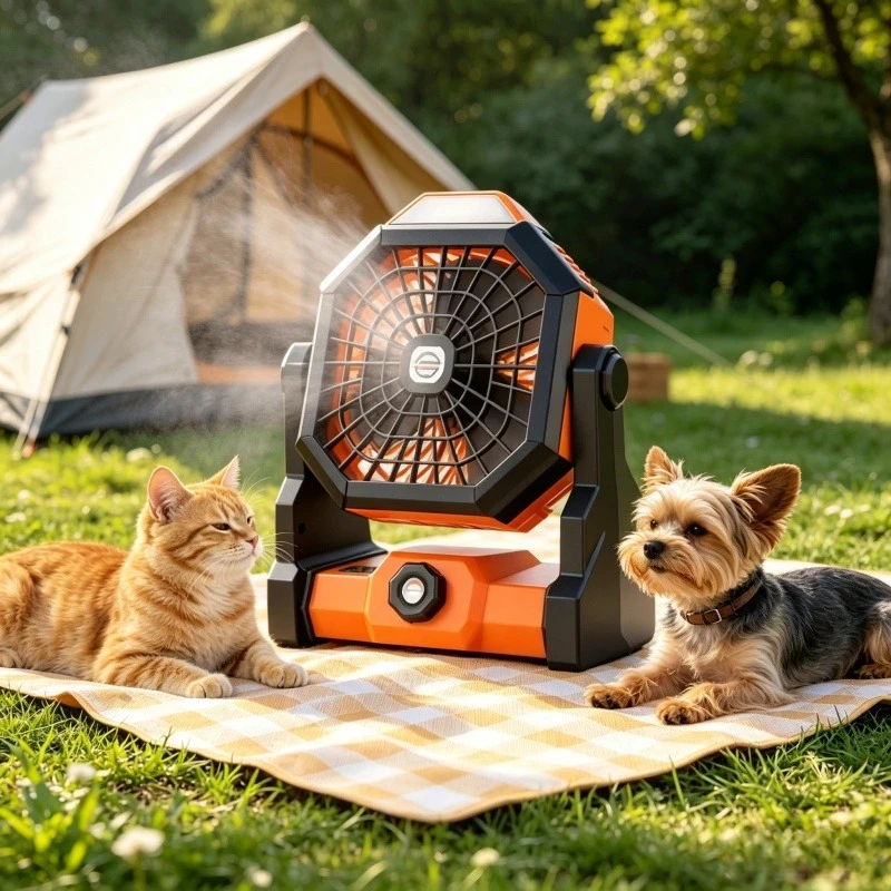 7800mAh Portable Rechargeable Camping Fan with LED Outdoor Cooling Fan for Human Pet Dogs Cats Personal Fan for Travel Hiking선풍기 view 2