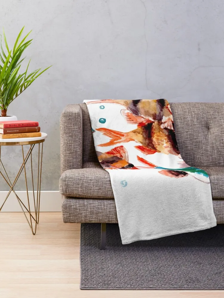 Tiger Barb Aquarium Fish Throw Blanket Plaid Sofas Blankets