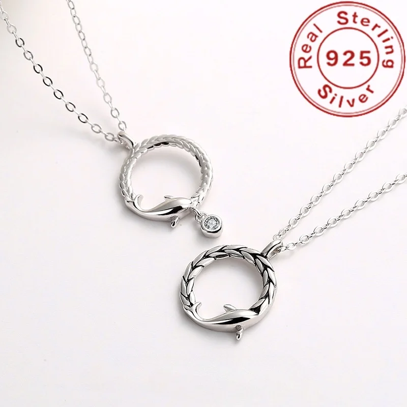 

925 Silver The Rest of Your Life Is Your Dolphin Couple Necklace Men and Women Models Sweet Romantic Valentine's Day