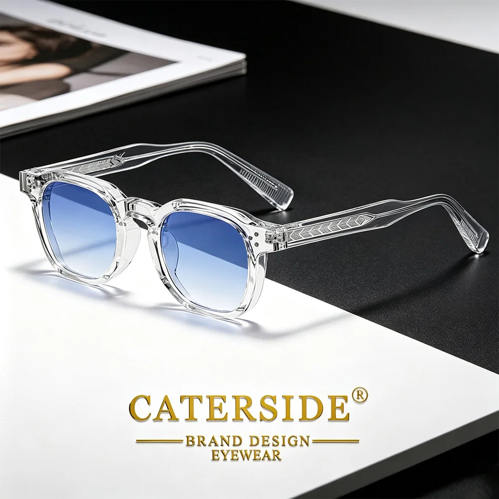 CATERSIDE New Fashion Punk Men Sunglasses Frame Square Personalized Design Sun Glasses Women Travel Party Business Festival Gift image 2