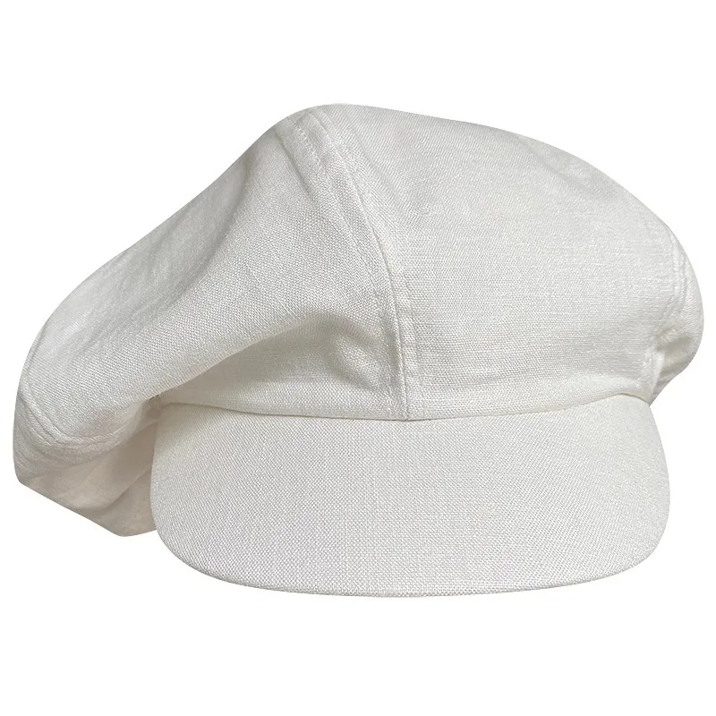 Übergroße Wolken-Baskenmütze für Damen, Frühling/Sommer, Atmungsaktiv, Leicht, Plissiert, Oktopus-Design, Achteckige Malermütze