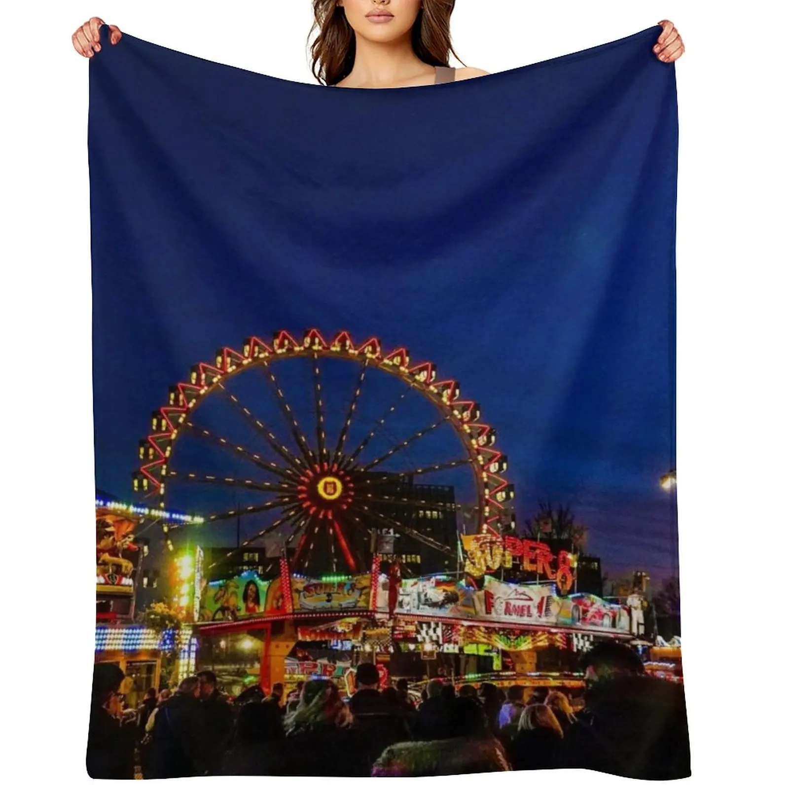 Fun Fair Throw Blanket For Sofa Thin Bed linens manga warm winter Retros Softest Blankets