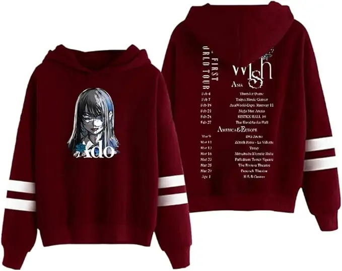 

Ado Wish 2025 World Tour Face Pullovers Singer New Logo Merch Unisex Fashion Casual Long Sleeve Sweatshirts Fan gifts hoodies