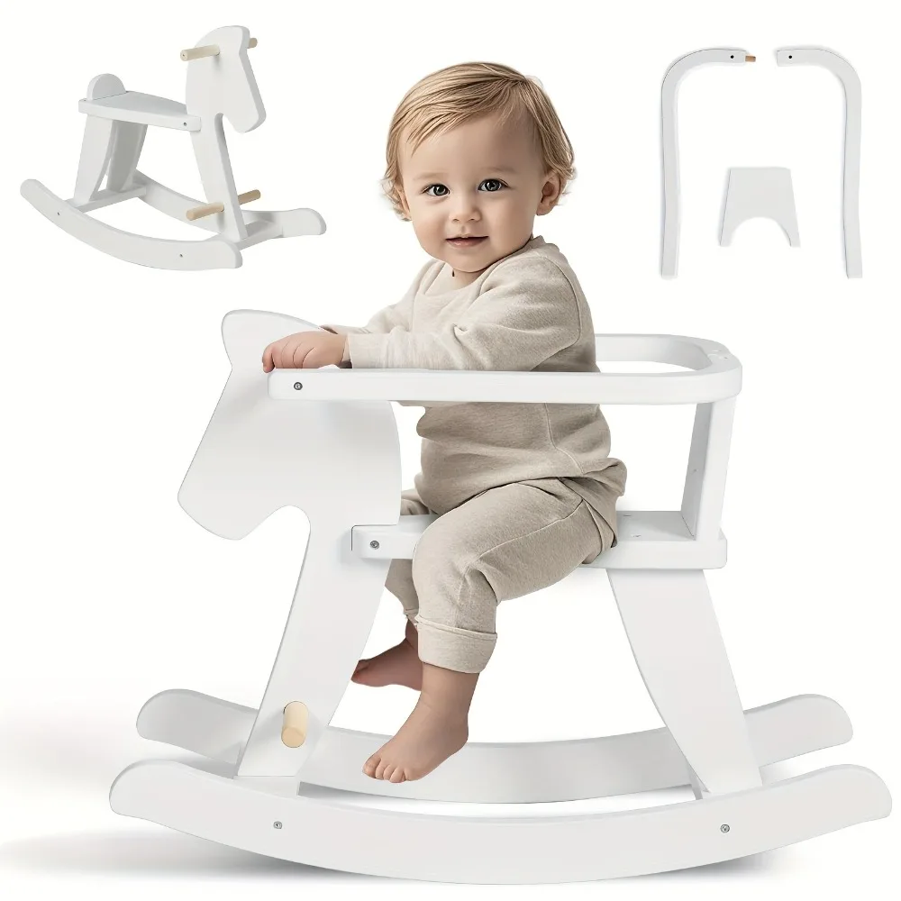 

Wooden Rocking Horse Baby Wooden Ride On Toys Rocker Toy Toddler Riding Toy Indoor Outdoor Nursery Birthday Gift for Boys Girls