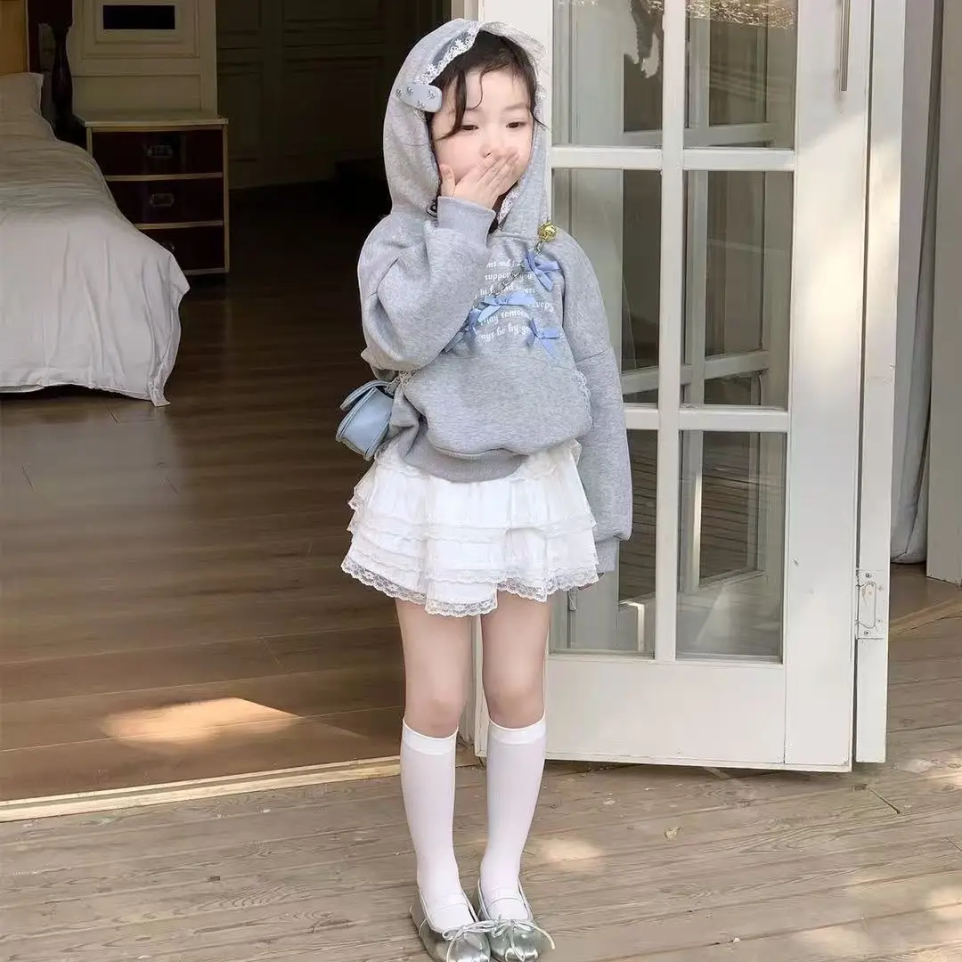 

Girls' Spring and Autumn 2026 New Style Baby Girl Hooded Bow Decoration Cute Fashion Hoodie
