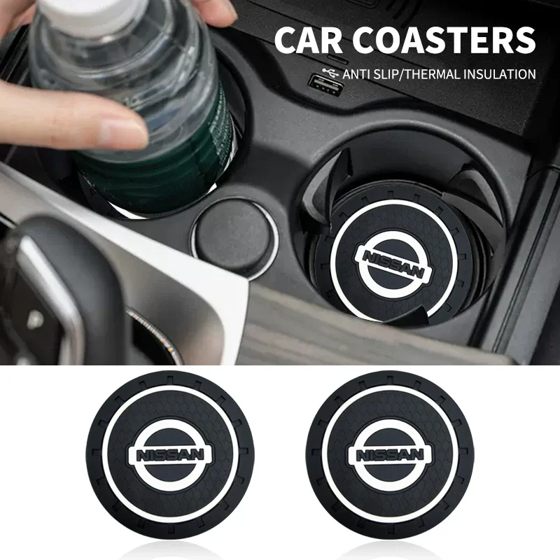 1/2pcs New Car Cup Holder Anti-Slip Silicone Insert Coaster Mat For Nissan Nismo Tiida Teana Skyline Juke X-trail Almera Qashqai