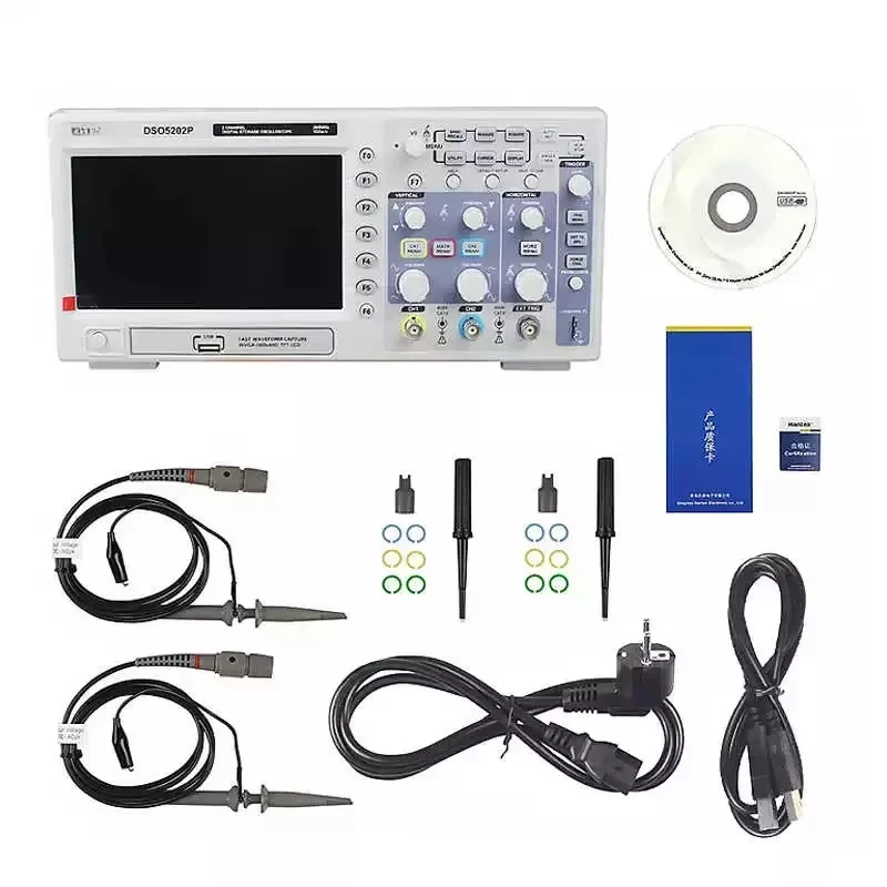 DSO5202P Power Repair Tool 200MHz 2-Channel USB LCD Portable Oscilloscope Digital Analog Oscilloscope Analysis Logic