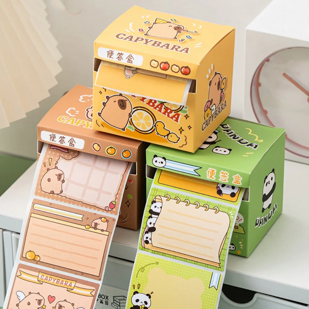 Sticky Notes Capybara Pull Out Sticky Notes Cartoon Note Roll Pull Out Roll Memo Pad Stationary Kawaii Cute Capybara Memo Pad