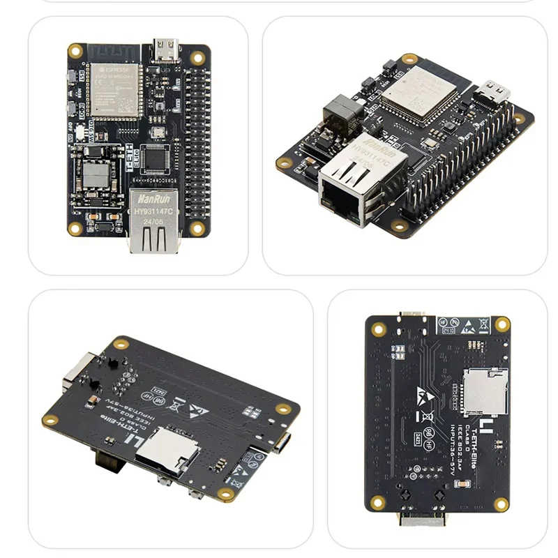 Placa de desenvolvimento Ethernet VO-T-ETH-Elite ESP32-S3 2.4Ghz Wi-Fi e Bluetooth 5 (LE) suporta fonte de alimentação POE