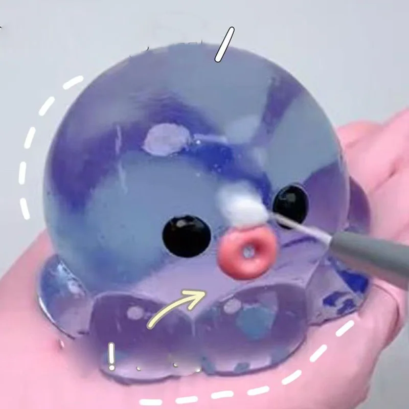 6X4CM Homemade Bubble Octopus Squeeze Toy Relax Fun Party  Birthday Gift Slow Rebound TPR Material Interactive Sensory Game Toys