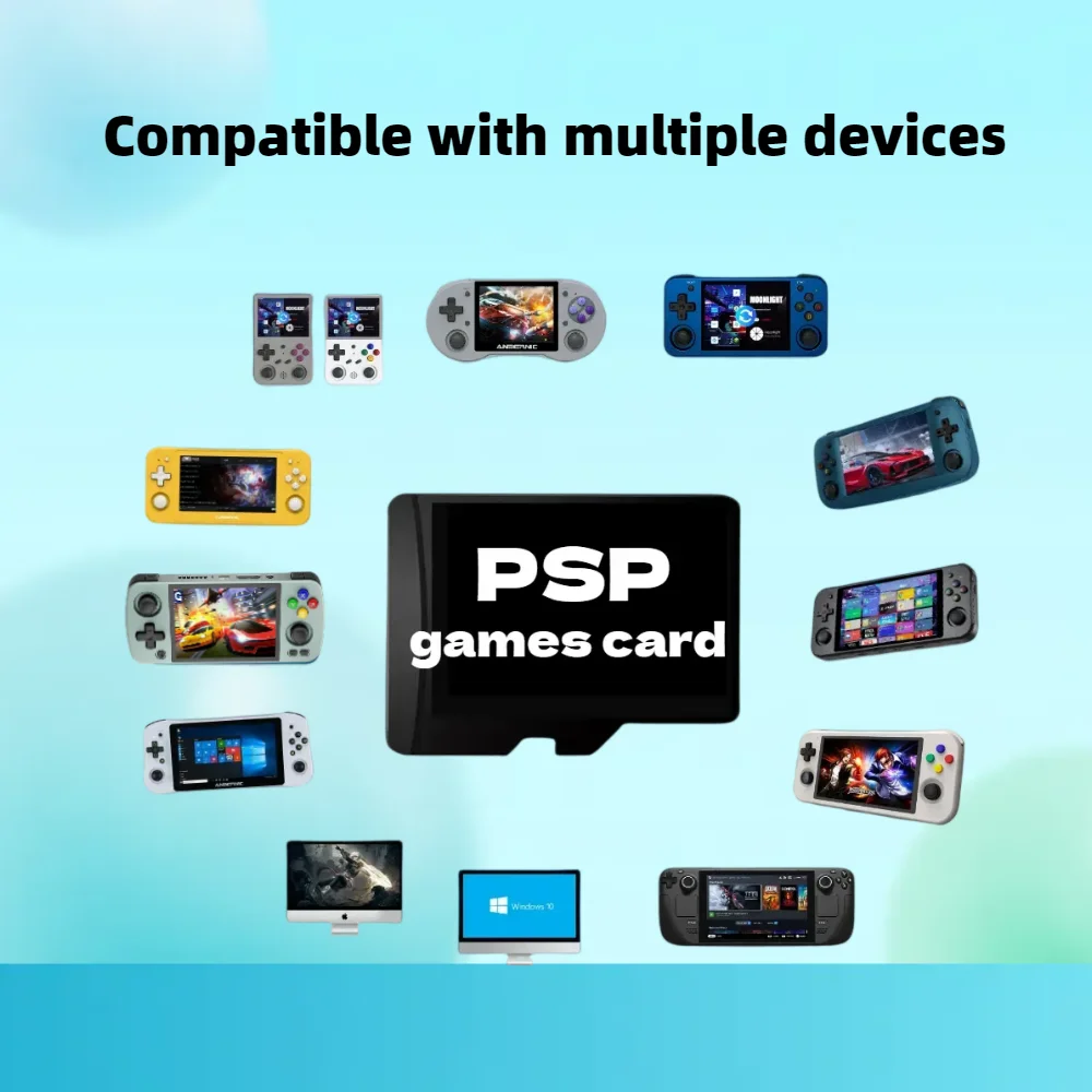 PSP Game TF Card For Anbernic RG351V Language USA Europe Japan France Germany Italy Korea Spain China 3200+ Classic RG405M