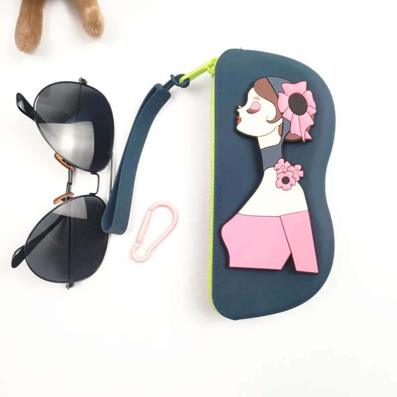 Multifunctional Silicone Glasses Bag Waterproof Dustproof Silicone Eyeglasses Case Cartoon Storage Bag Small Items Bag Travel