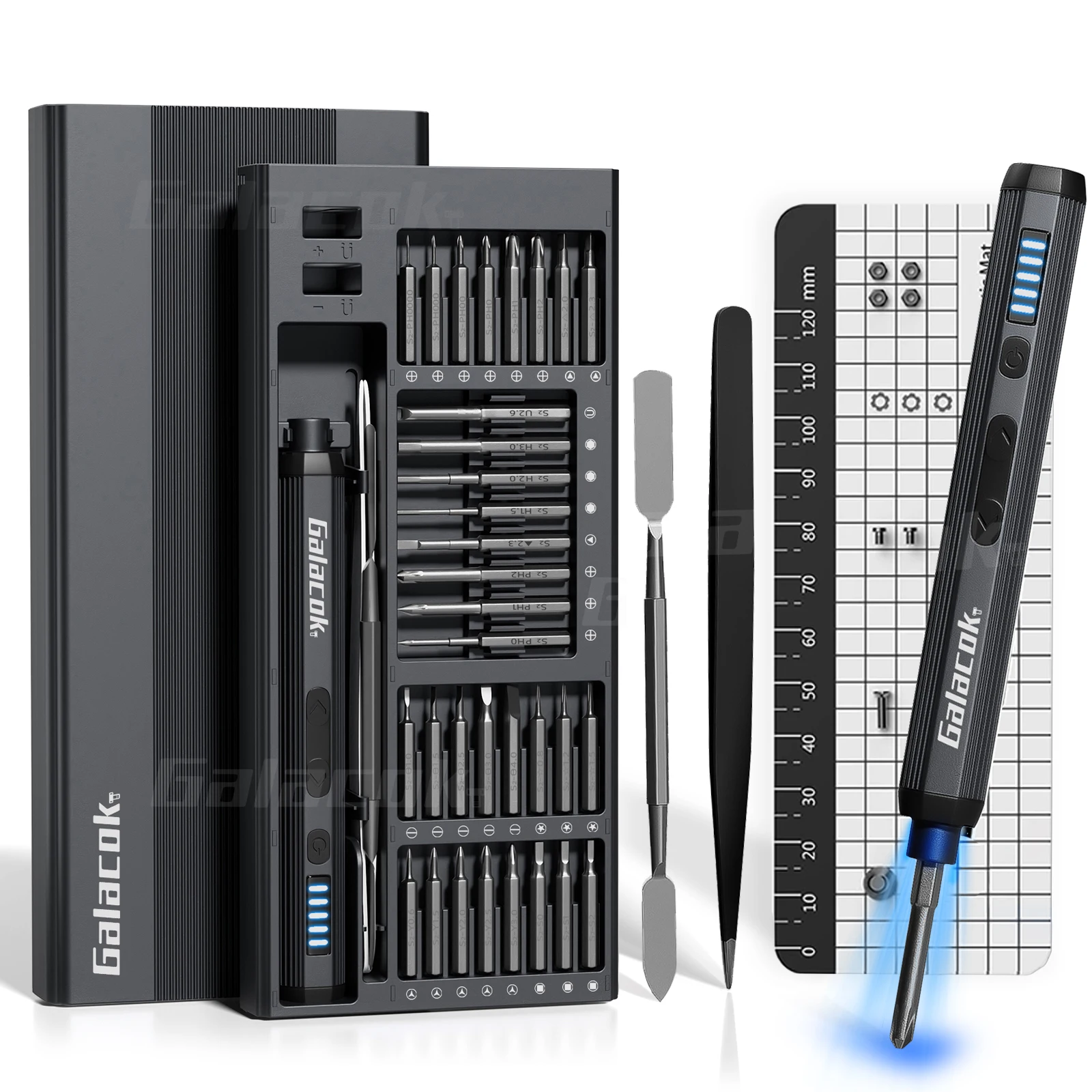 

Мини-электрический набор прецизионных отверток 68 в 1 — аккумуляторный ремонтный комплект, магнитные стальные биты S2, двигатель 200 об/мин, аккумулятор 380 мАч