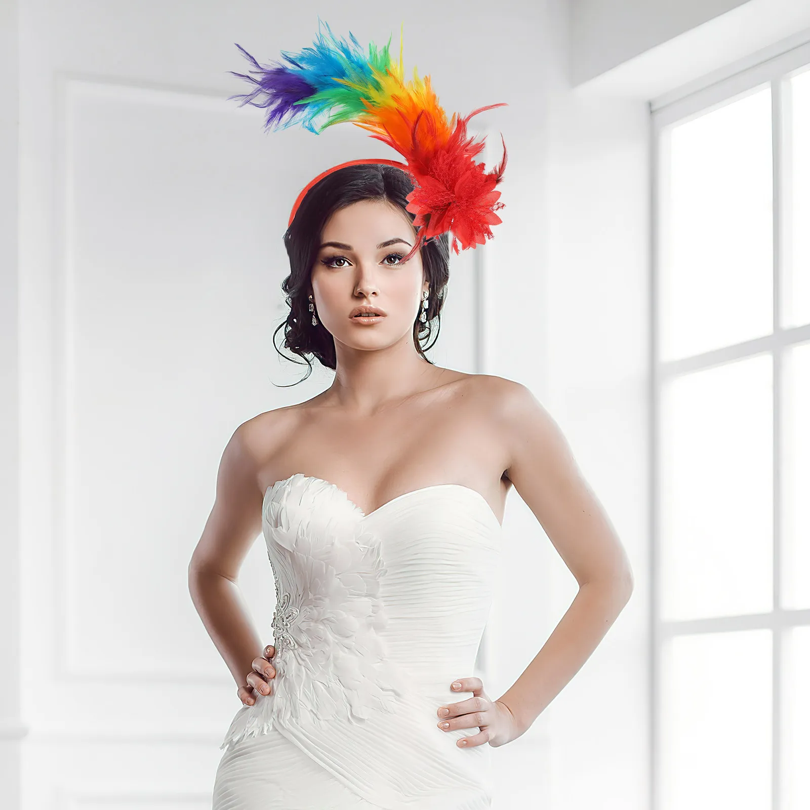 

Women Plume Headband Lightweight Vintage Roaring 20s Headpiece for Prom Carnival Cosplay Hair Accessories Women Headpiece