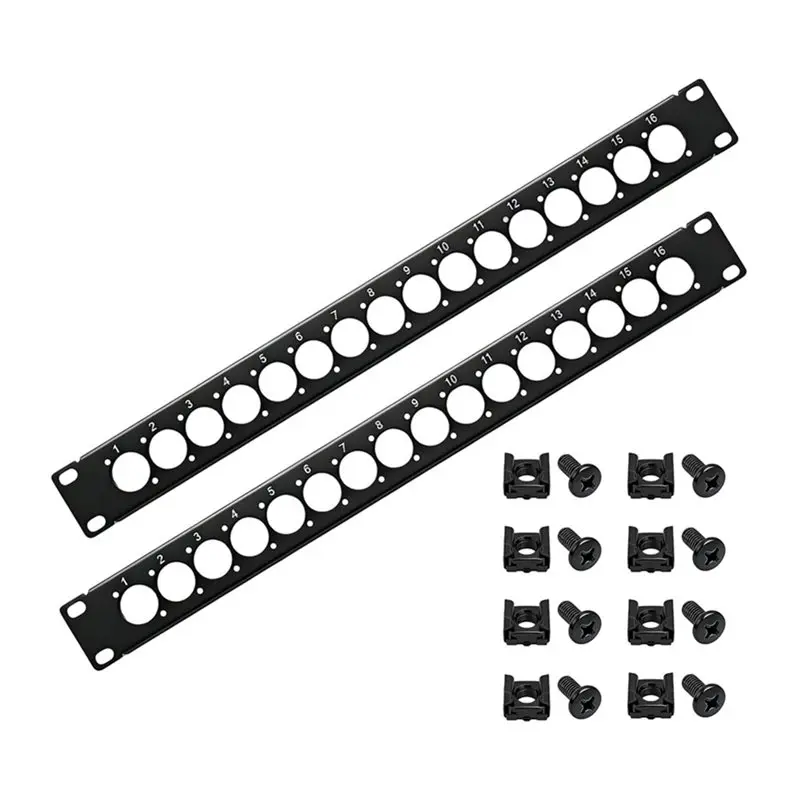B27B Audio-Patchpanel 2er-Pack 1U Rackmontage, XLR-Schnittstelle, Lochblech-Design Rackmontageteile