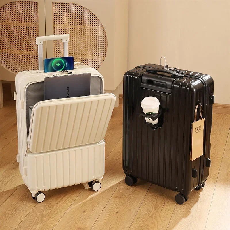 Rolling Luggage 20 22 24 Inch Suitcase Multi-functional Charging Travel Trolley Case Password Box carry on luggage with wheels