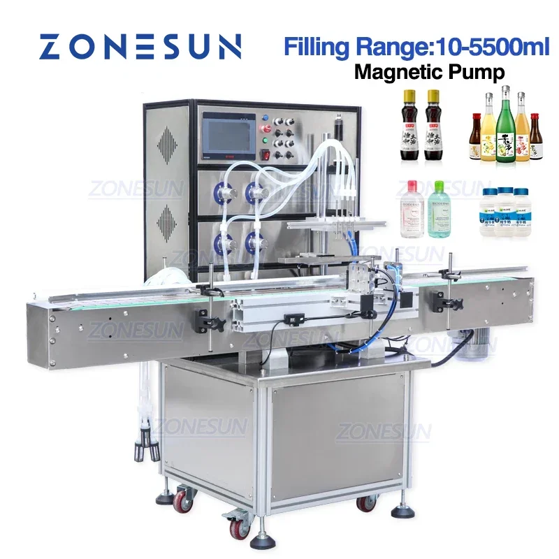 ZONESUN Magnetic Pump Water Automatic Bottle Water Perfume Liquid Packing And Filling Machines Bottle Water Making Machines